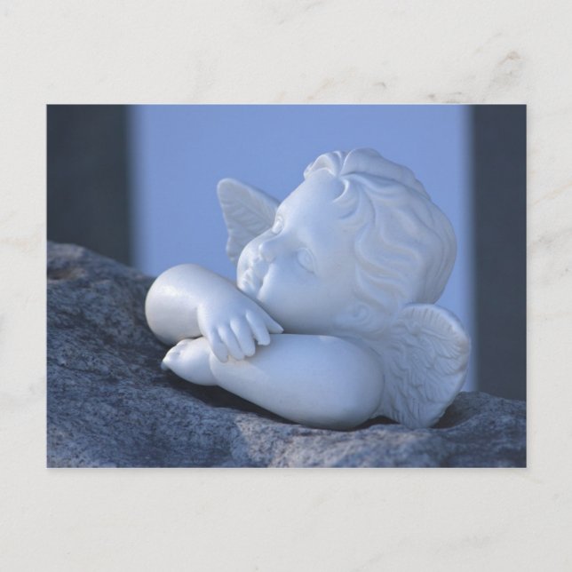 Postal Ángel de la soleada Goma dulce cherub figurine CC0 (Anverso)