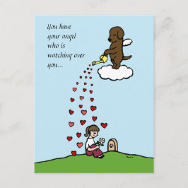 Postal Ángel de labrador de chocolate con amor