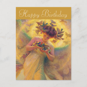 Postal Ángel de las aves Franz Dvorak Cumpleaños