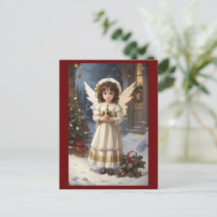 Postal Ángel de los Navidades retro victorianos