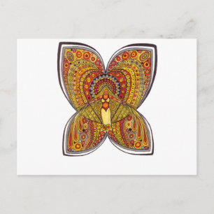 Postal Ángel de mariposa amarillo