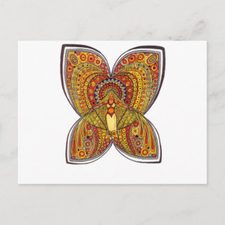 Postal Ángel de mariposa amarillo