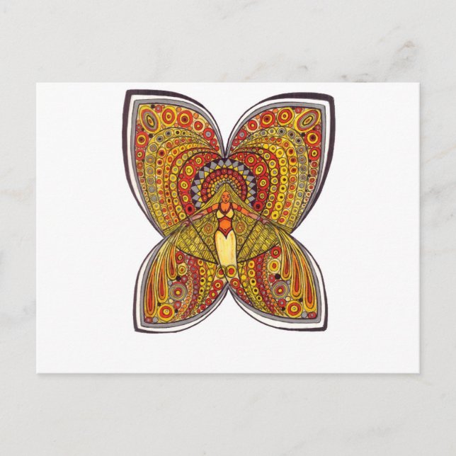 Postal Ángel de mariposa amarillo (Anverso)
