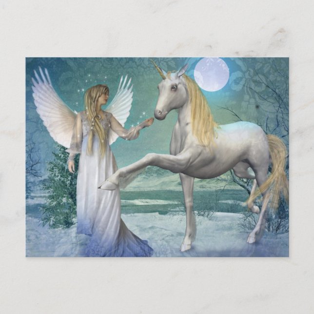 Postal Ángel de nieve (postal) (Anverso)
