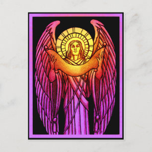 Postal Angel de vidrio manchado