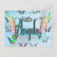 Ángel de Word Art con alas y halo