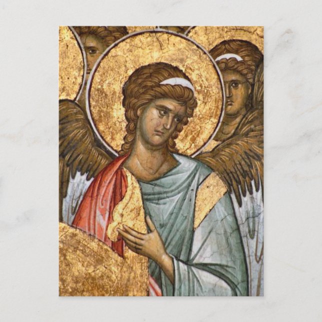 Postal Ángel del icono ortodoxo de la Gran Deesis (Anverso)