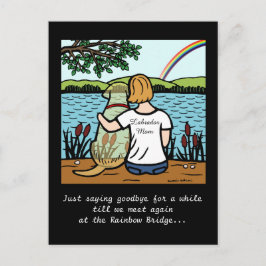 Postal Ángel del labrador amarillo y mamá