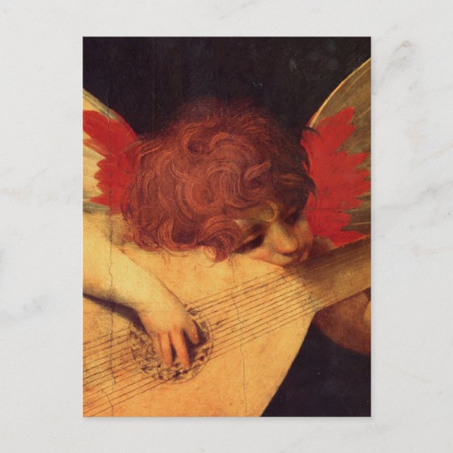 Postal Ángel del músico Rosso Fiorentino (Anverso)
