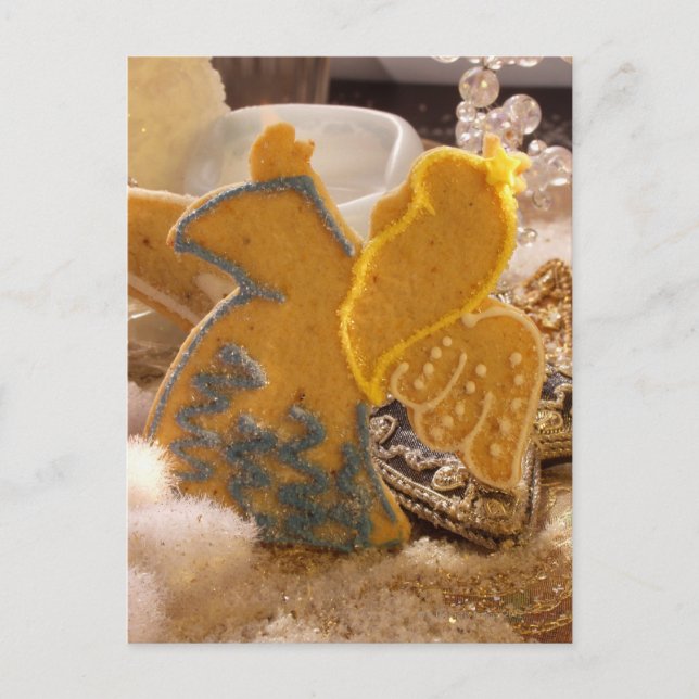 Postal Ángel dulce de bollería con decoración de azúcar (Anverso)