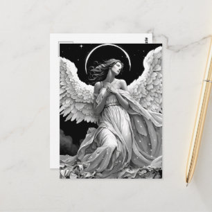 Postal Ángel en blanco y negro