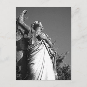 Postal Ángel en blanco y negro