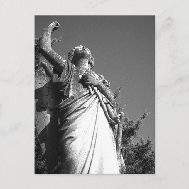 Postal Ángel en blanco y negro (Anverso)