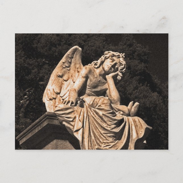 Postal ángel en contemplación (Anverso)