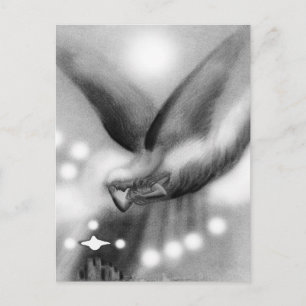 Postal Ángel en el arte nocturno