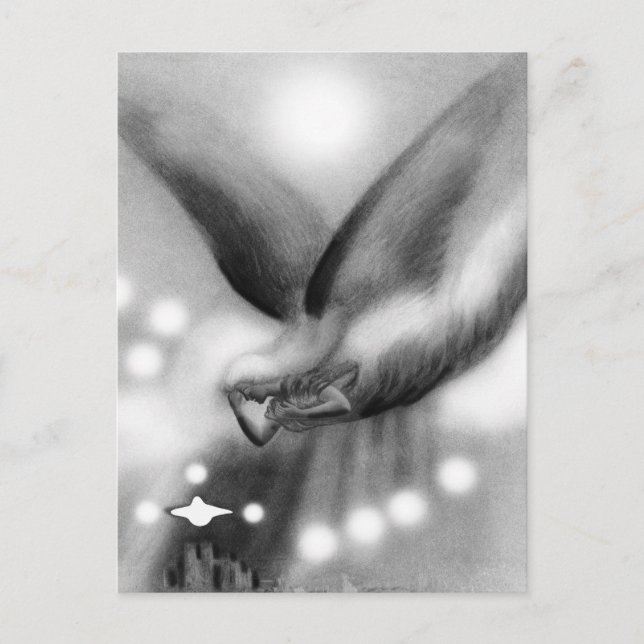 Postal Ángel en el arte nocturno (Anverso)