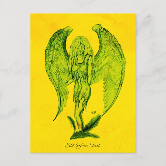 Postal Ángel en estilo de tatuaje (Anverso)