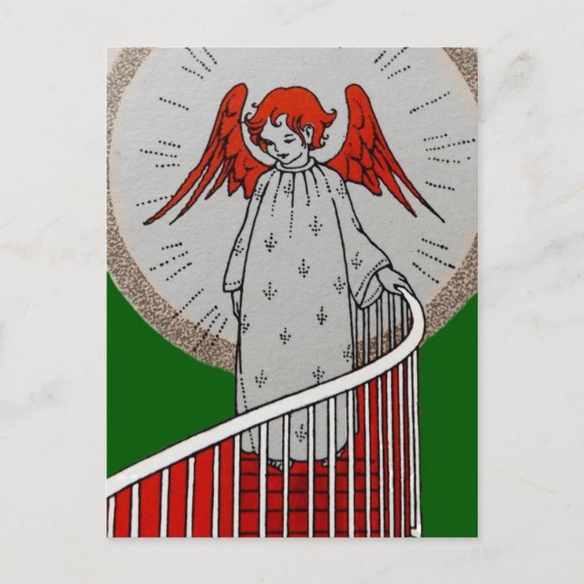 Postal Ángel en la cima de las escaleras (Anverso)
