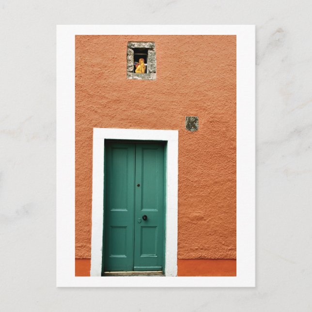 Postal Ángel en la ventana, Culross, Escocia (Anverso)