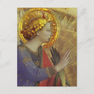 Postal Ángel en oro