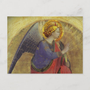 Postal Ángel en oro