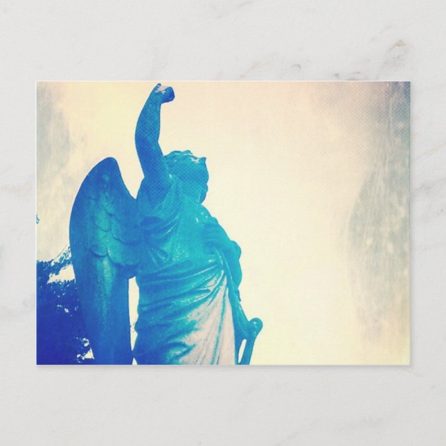 Postal Ángel en una tormenta (Anverso)