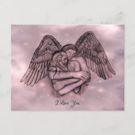 Postal Angel Eros en el amor, te amo