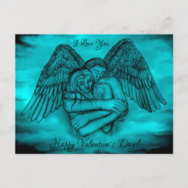 Postal Angel Eros en el amor, te amo, San Valentín