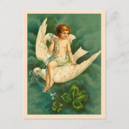 Postal Angel Flying on a Dove - Postcard del Día de San P