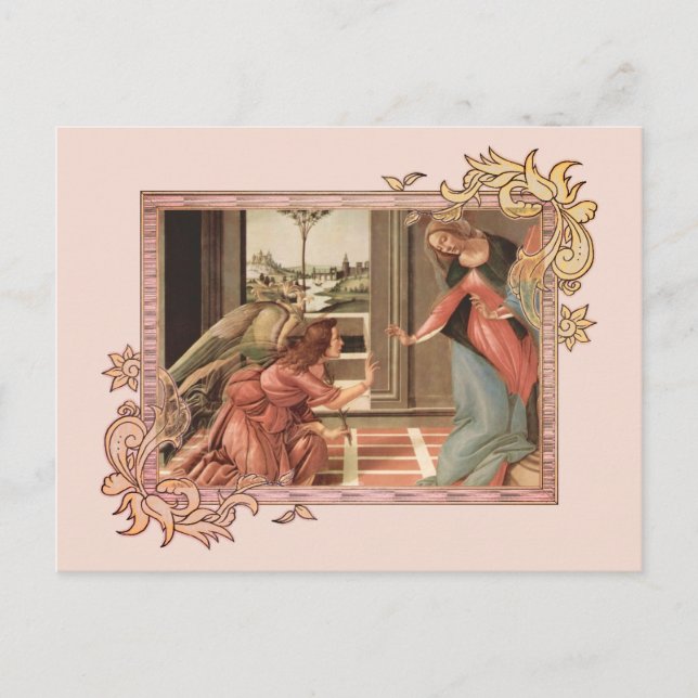 Postal Angel Gabriel Y Mary (Anverso)