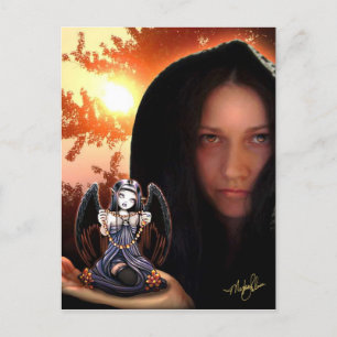 Postal ángel gótico de arte Myka Jelina