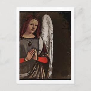 Postal Ángel Gracioso doblado las manos