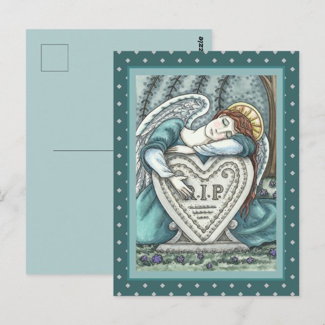 POSTAL ÁNGEL GUARDIÁN AMOROSO, ARTE DE DUELO EN CEMENTERI (Anverso / Reverso)