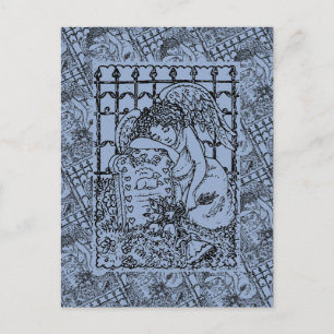 POSTAL ÁNGEL GUARDIÁN LLORANDO, SIMPATÍA DE DUELO EN EL C