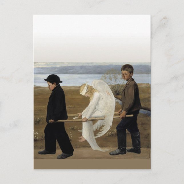 Postal Ángel herido (Anverso)