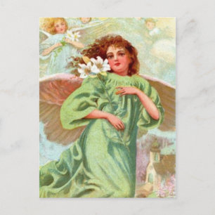 Postal Angel In Green Cloak