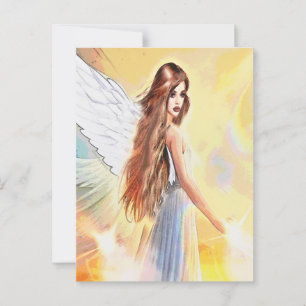 Postal Angel Joy Wisdom Creatividad Arcángel Jophiel Art
