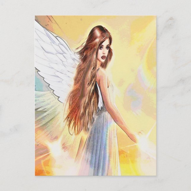 Postal Angel Joy Wisdom Creatividad Arcángel Jophiel Art (Anverso)