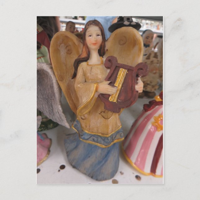 Postal Angel Jugando Harp (Anverso)