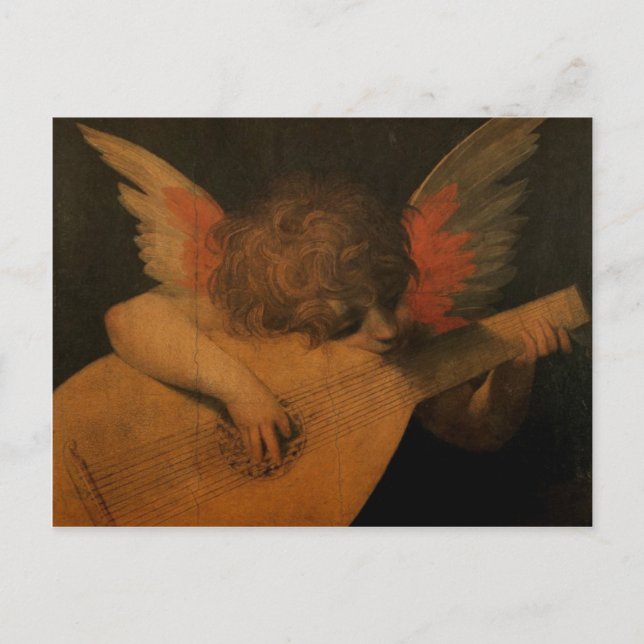 Postal Angel Jugando Música (Anverso)