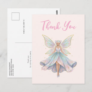 Postal Ángel Mágico Hada Colores Pastel Gracias