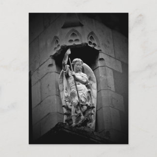 Postal Ángel matando estatua de dragón