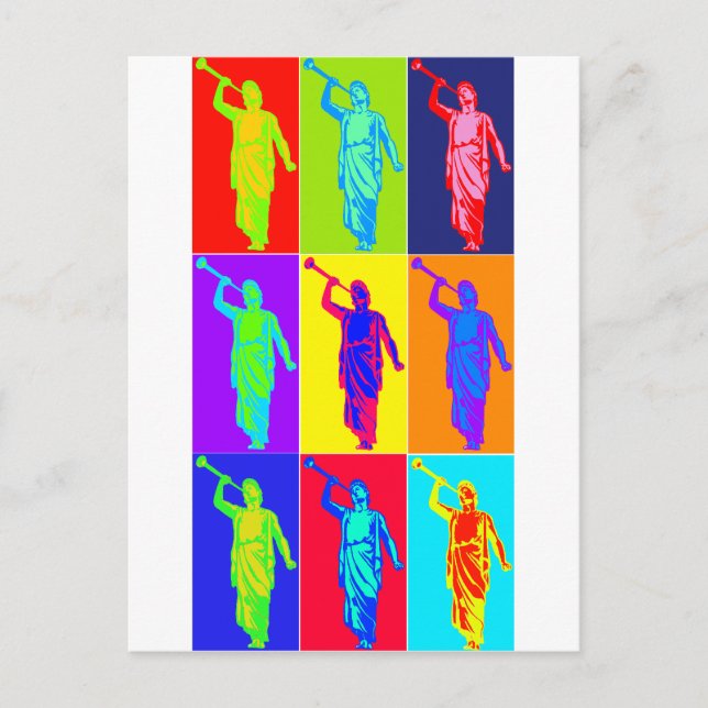 Postal Angel Moroni Pop Art (Anverso)