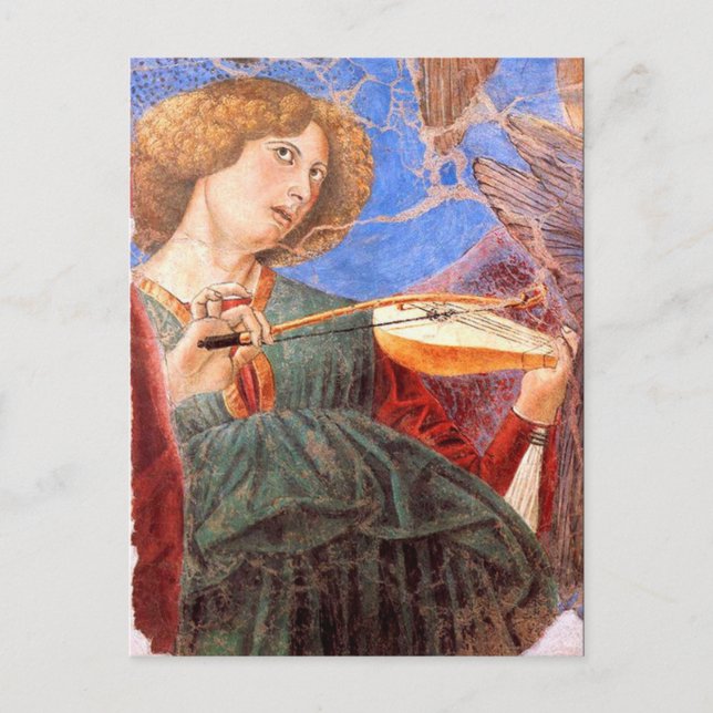 Postal ANGEL MUSICIAN , Pergamino (Anverso)