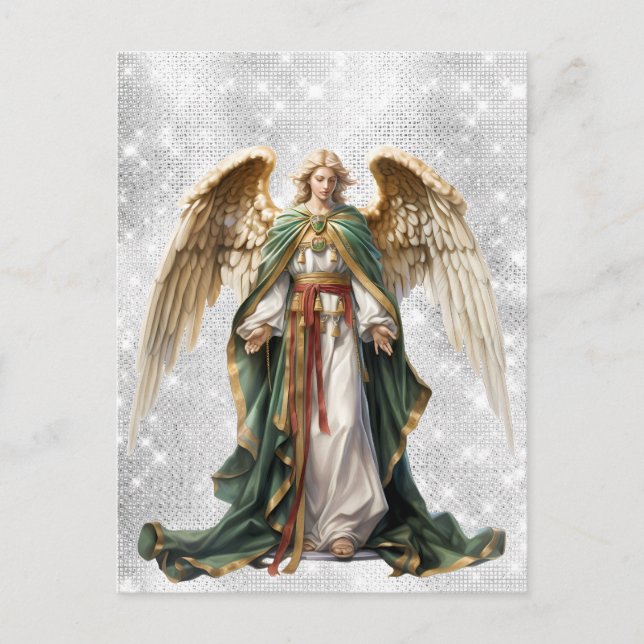 Postal Angel Navidades Holiday Winter Watercolor (Anverso)