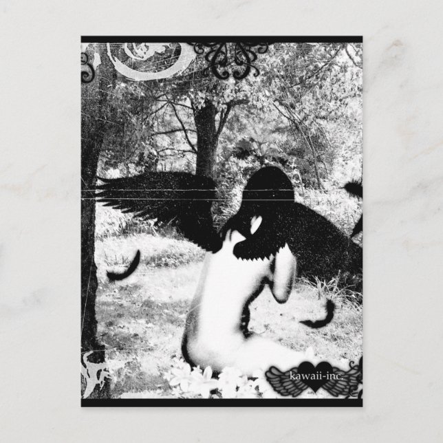 Postal Ángel oscuro (Anverso)