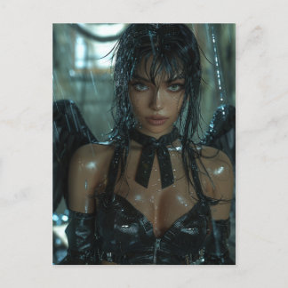 Postal Ángel oscuro en la lluvia