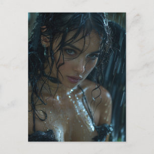 Postal Ángel oscuro en la lluvia