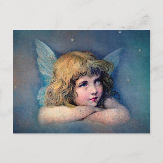 Postal Angel Painting Vintage (Anverso)