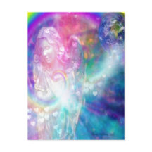 Angel Praying World Peace Hermosa acuarela